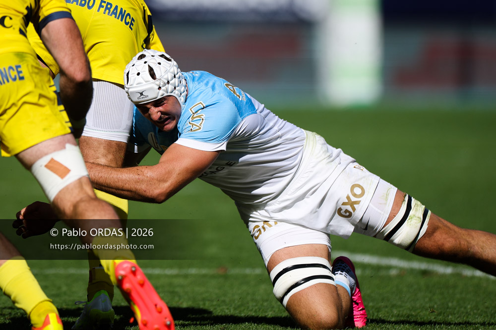 Esteban Capilla, lors du match de Top 14 entre l'Aviron bayonnais et Clermont, le 19 septembre 2026 au stade Jean Dauger de Bayonne, France (Photo Pablo ORDAS)