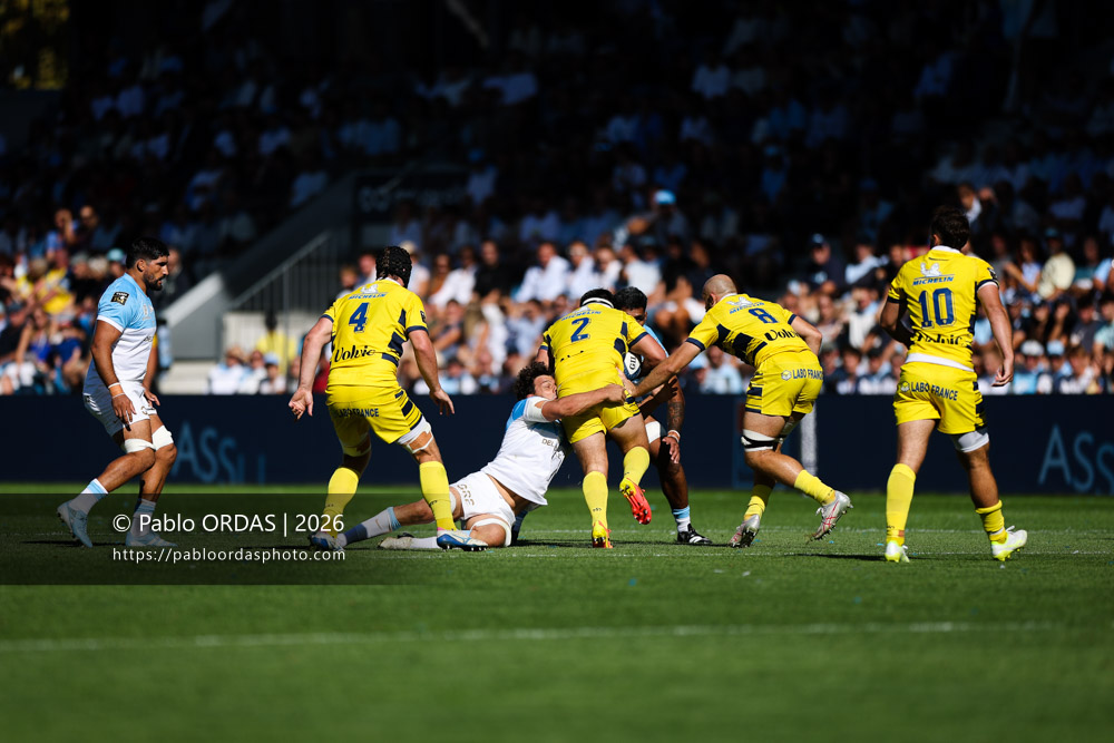 Alexandre Fischer, lors du match de Top 14 entre l'Aviron bayonnais et Clermont, le 19 septembre 2026 au stade Jean Dauger de Bayonne, France (Photo Pablo ORDAS)