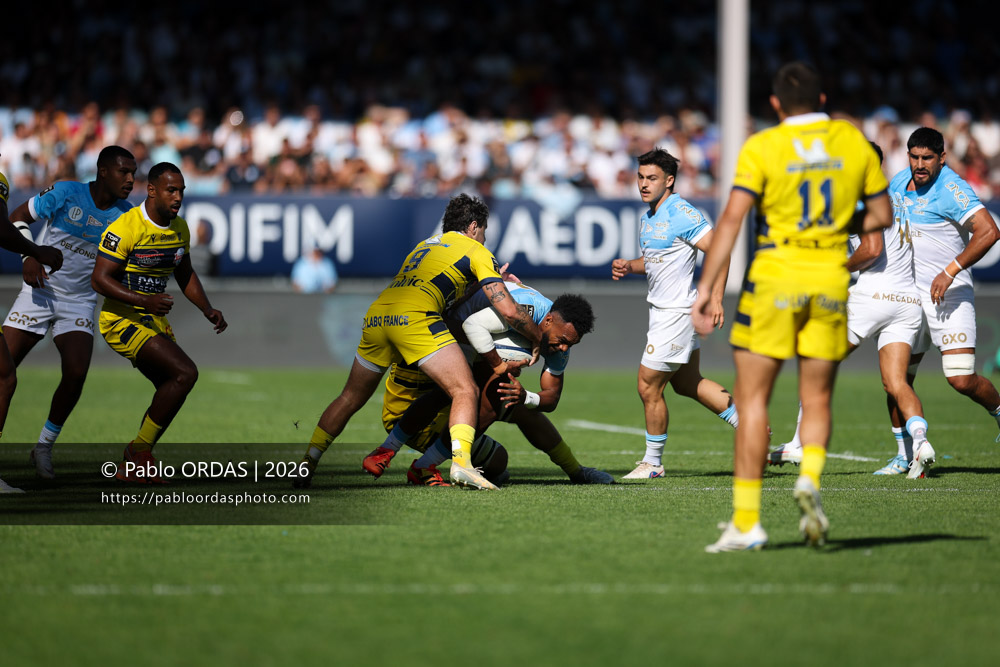 Sireli Maqala, lors du match de Top 14 entre l'Aviron bayonnais et Clermont, le 19 septembre 2026 au stade Jean Dauger de Bayonne, France (Photo Pablo ORDAS)