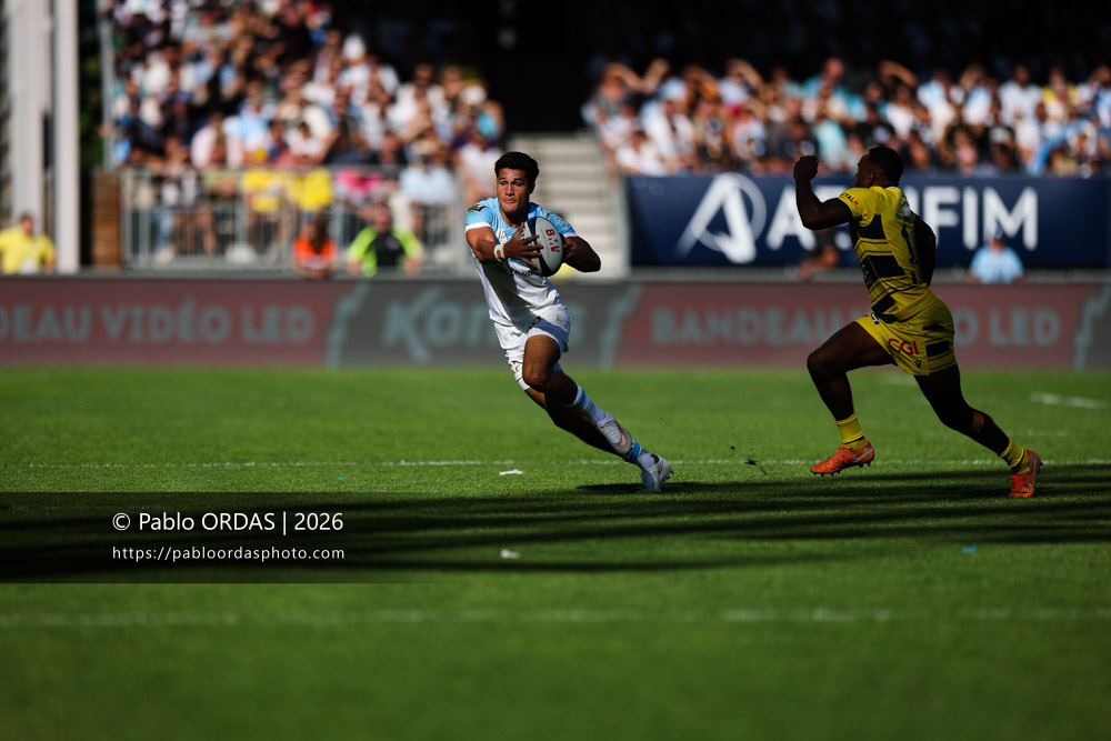 Tom Spring, lors du match de Top 14 entre l'Aviron bayonnais et Clermont, le 19 septembre 2026 au stade Jean Dauger de Bayonne, France (Photo Pablo ORDAS)