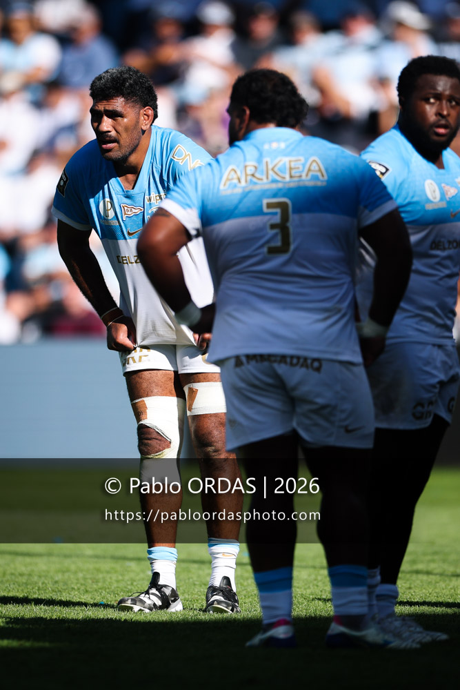 Brian Alainu'uese, lors du match de Top 14 entre l'Aviron bayonnais et Clermont, le 19 septembre 2026 au stade Jean Dauger de Bayonne, France (Photo Pablo ORDAS)