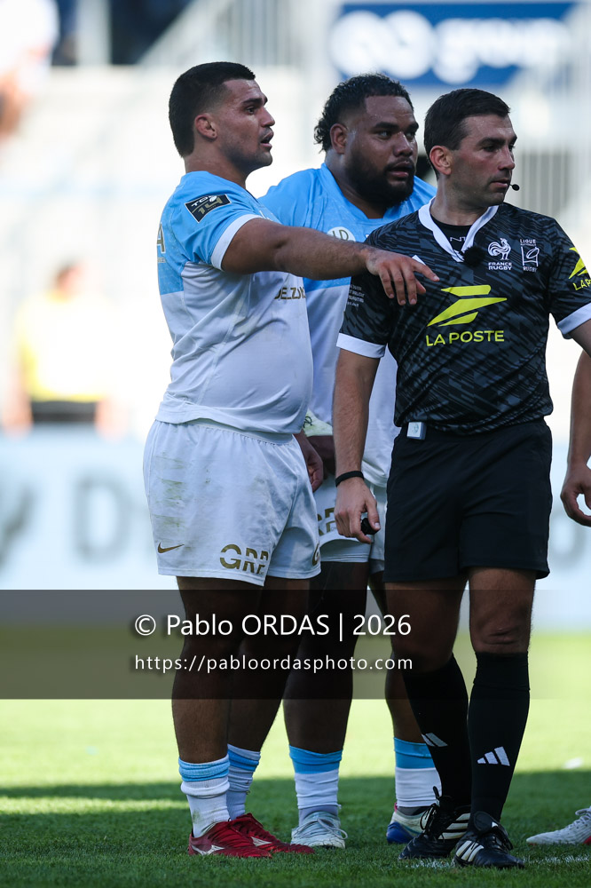 Guillaume Cramont, lors du match de Top 14 entre l'Aviron bayonnais et Clermont, le 19 septembre 2026 au stade Jean Dauger de Bayonne, France (Photo Pablo ORDAS)