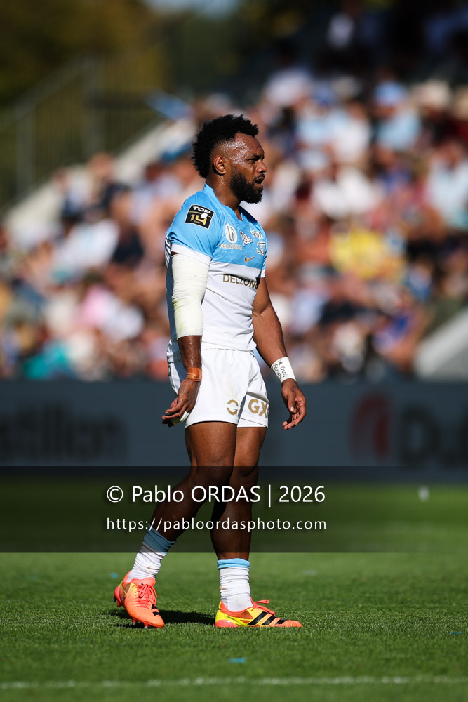 Sireli Maqala, lors du match de Top 14 entre l'Aviron bayonnais et Clermont, le 19 septembre 2026 au stade Jean Dauger de Bayonne, France (Photo Pablo ORDAS)