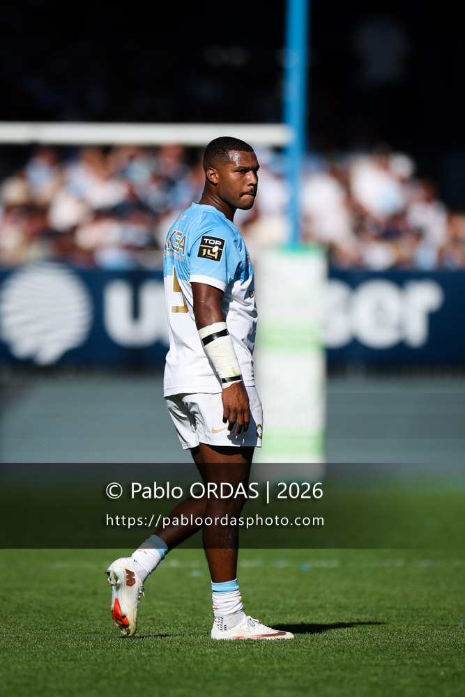 Cheikh Tiberghien, lors du match de Top 14 entre l'Aviron bayonnais et Clermont, le 19 septembre 2026 au stade Jean Dauger de Bayonne, France (Photo Pablo ORDAS)
