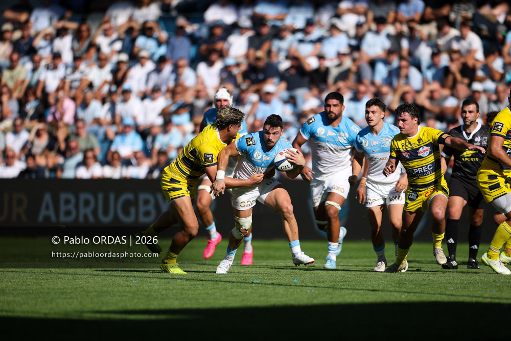 Mateo Carreras, lors du match de Top 14 entre l'Aviron bayonnais et Clermont, le 19 septembre 2026 au stade Jean Dauger de Bayonne, France (Photo Pablo ORDAS)