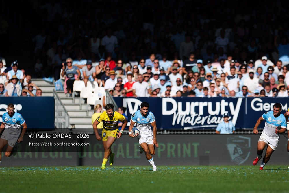 Tom Spring, lors du match de Top 14 entre l'Aviron bayonnais et Clermont, le 19 septembre 2026 au stade Jean Dauger de Bayonne, France (Photo Pablo ORDAS)