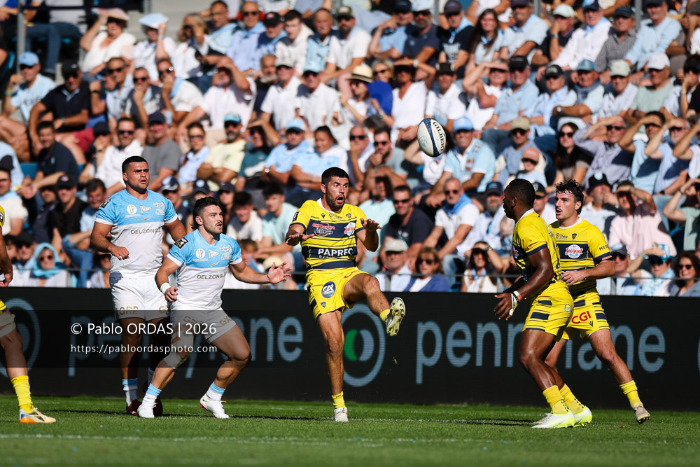 Joris Jurand, lors du match de Top 14 entre l'Aviron bayonnais et Clermont, le 19 septembre 2026 au stade Jean Dauger de Bayonne, France (Photo Pablo ORDAS)