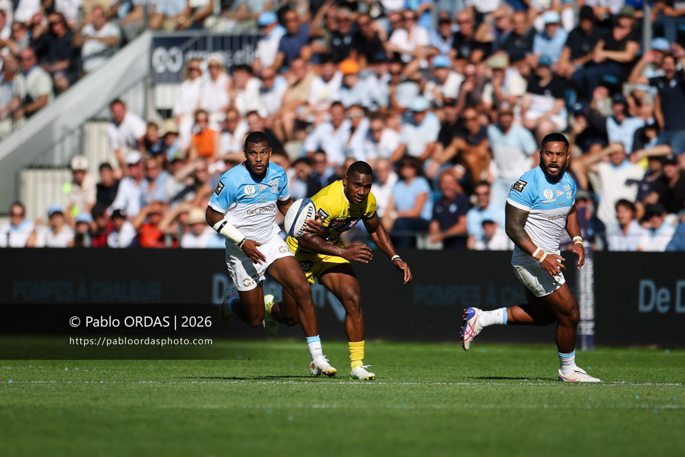 Cheikh Tiberghien, lors du match de Top 14 entre l'Aviron bayonnais et Clermont, le 19 septembre 2026 au stade Jean Dauger de Bayonne, France (Photo Pablo ORDAS)