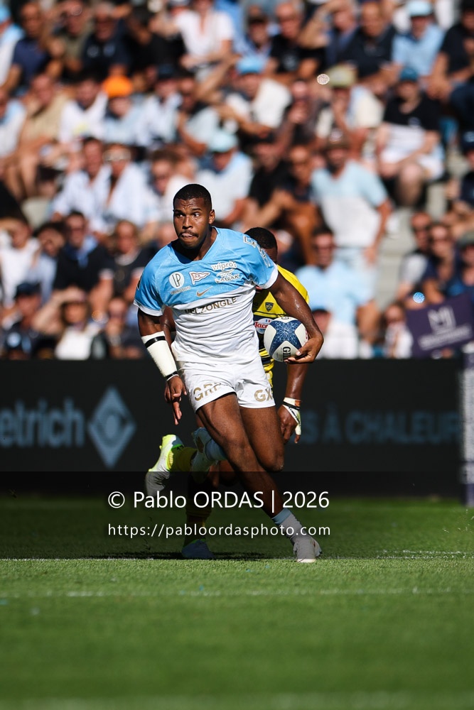 Cheikh Tiberghien, lors du match de Top 14 entre l'Aviron bayonnais et Clermont, le 19 septembre 2026 au stade Jean Dauger de Bayonne, France (Photo Pablo ORDAS)