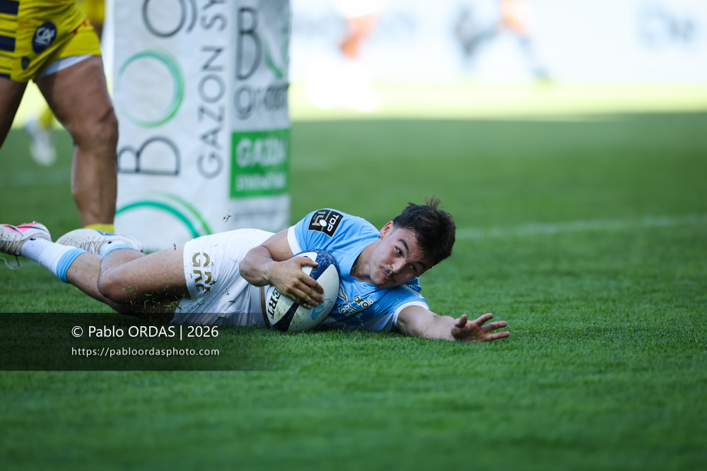 Baptiste Tilloles, lors du match de Top 14 entre l'Aviron bayonnais et Clermont, le 19 septembre 2026 au stade Jean Dauger de Bayonne, France (Photo Pablo ORDAS)