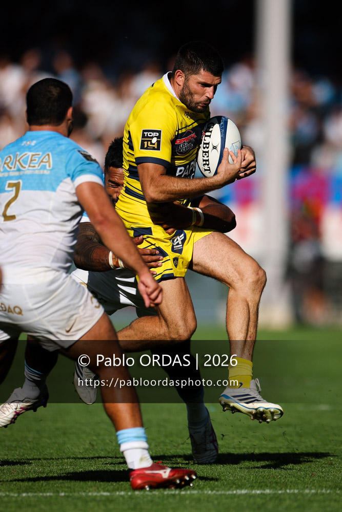 Joris Jurand, lors du match de Top 14 entre l'Aviron bayonnais et Clermont, le 19 septembre 2026 au stade Jean Dauger de Bayonne, France (Photo Pablo ORDAS)