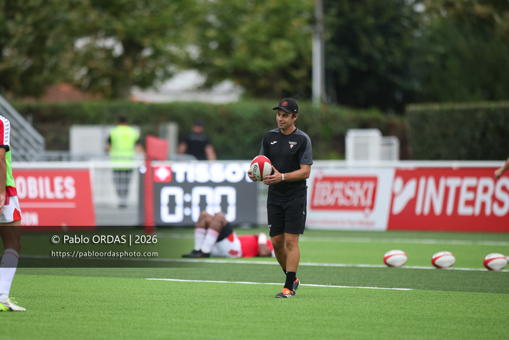James Hart, lors du match de Pro D2 entre le Biarritz olympique et Nissa Rugby, le 27 août 2026 au stade Aguiléra de Biarritz, France (Photo Pablo ORDAS)