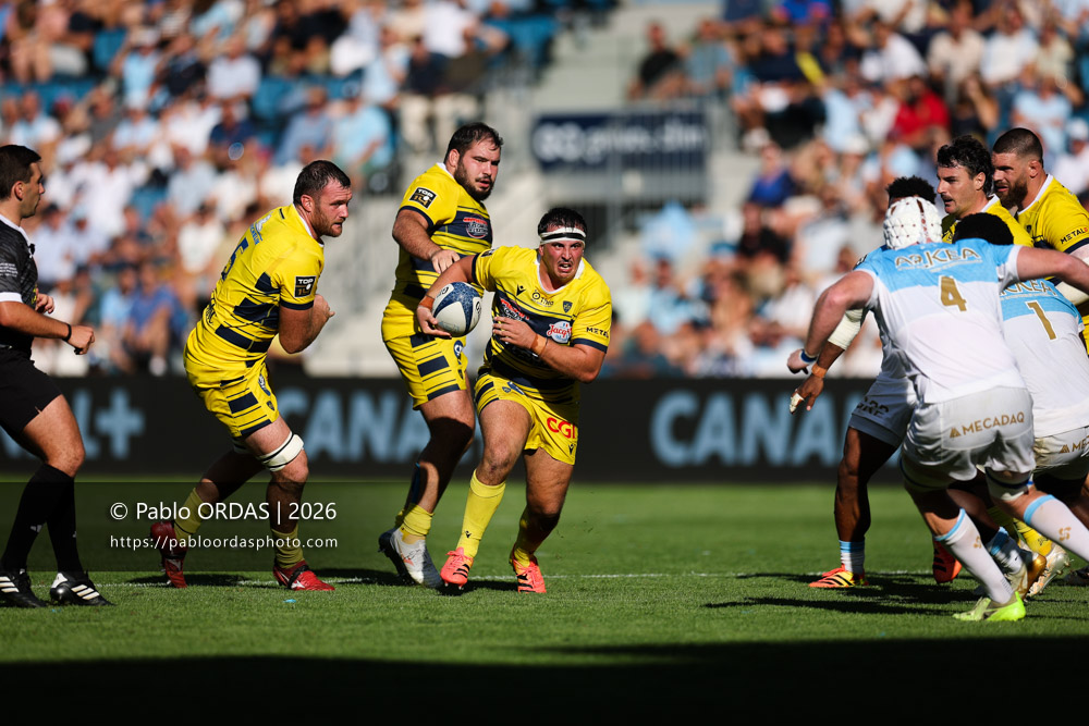 Barnabé Massa, lors du match de Top 14 entre l'Aviron bayonnais et Clermont, le 19 septembre 2026 au stade Jean Dauger de Bayonne, France (Photo Pablo ORDAS)