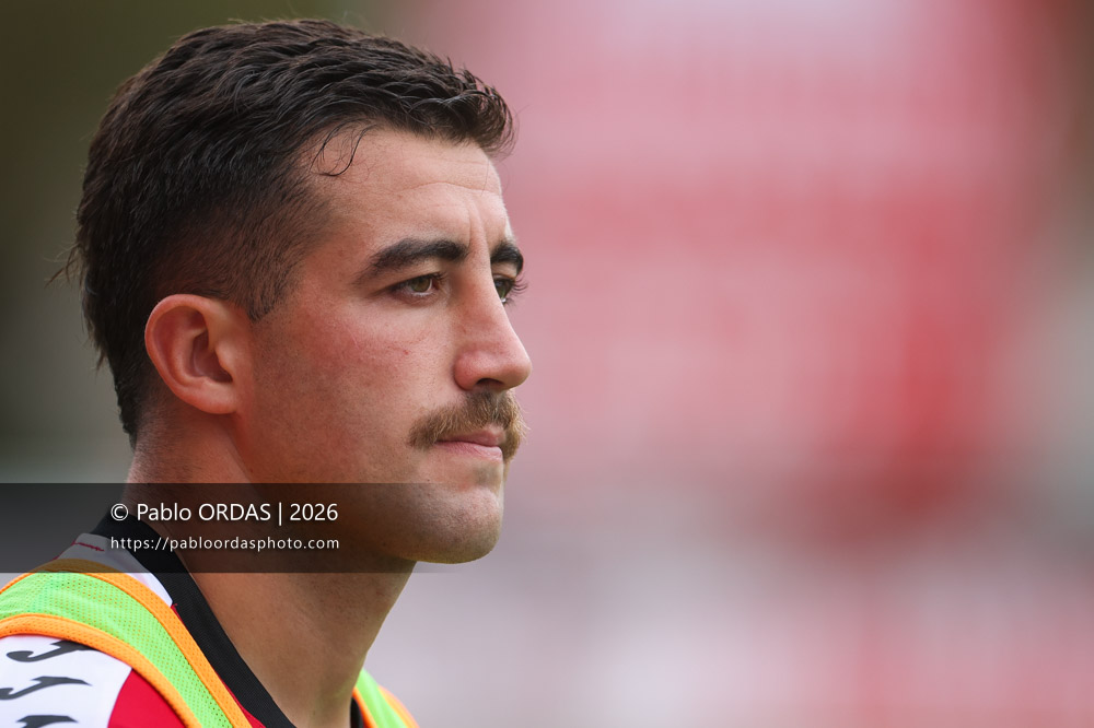 Aitor Hourcade, lors du match de Pro D2 entre le Biarritz olympique et Nissa Rugby, le 27 août 2026 au stade Aguiléra de Biarritz, France (Photo Pablo ORDAS)