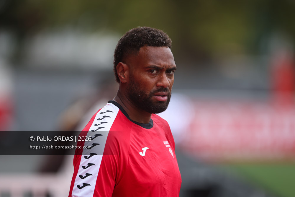 Mosese Dawai, lors du match de Pro D2 entre le Biarritz olympique et Nissa Rugby, le 27 août 2026 au stade Aguiléra de Biarritz, France (Photo Pablo ORDAS)