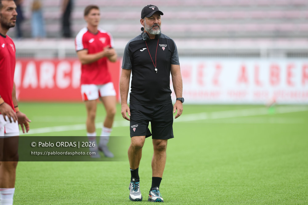 Stéphane Prosper, lors du match de Pro D2 entre le Biarritz olympique et Nissa Rugby, le 27 août 2026 au stade Aguiléra de Biarritz, France (Photo Pablo ORDAS)