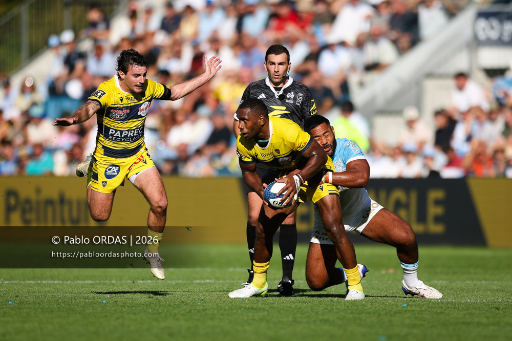 Alivereti Loaloa, lors du match de Top 14 entre l'Aviron bayonnais et Clermont, le 19 septembre 2026 au stade Jean Dauger de Bayonne, France (Photo Pablo ORDAS)