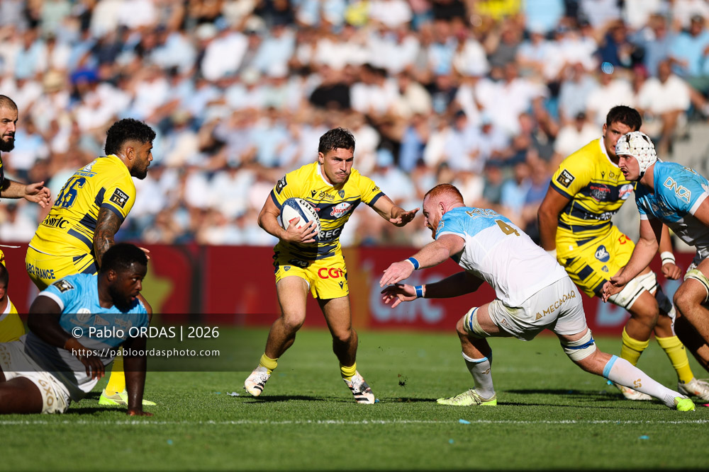 Baptiste Jauneau, lors du match de Top 14 entre l'Aviron bayonnais et Clermont, le 19 septembre 2026 au stade Jean Dauger de Bayonne, France (Photo Pablo ORDAS)