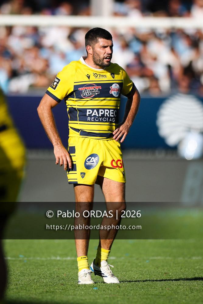 Joris Jurand, lors du match de Top 14 entre l'Aviron bayonnais et Clermont, le 19 septembre 2026 au stade Jean Dauger de Bayonne, France (Photo Pablo ORDAS)