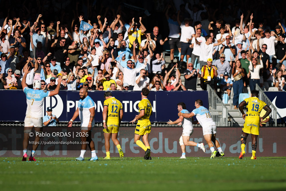 Mateo Carreras, lors du match de Top 14 entre l'Aviron bayonnais et Clermont, le 19 septembre 2026 au stade Jean Dauger de Bayonne, France (Photo Pablo ORDAS)