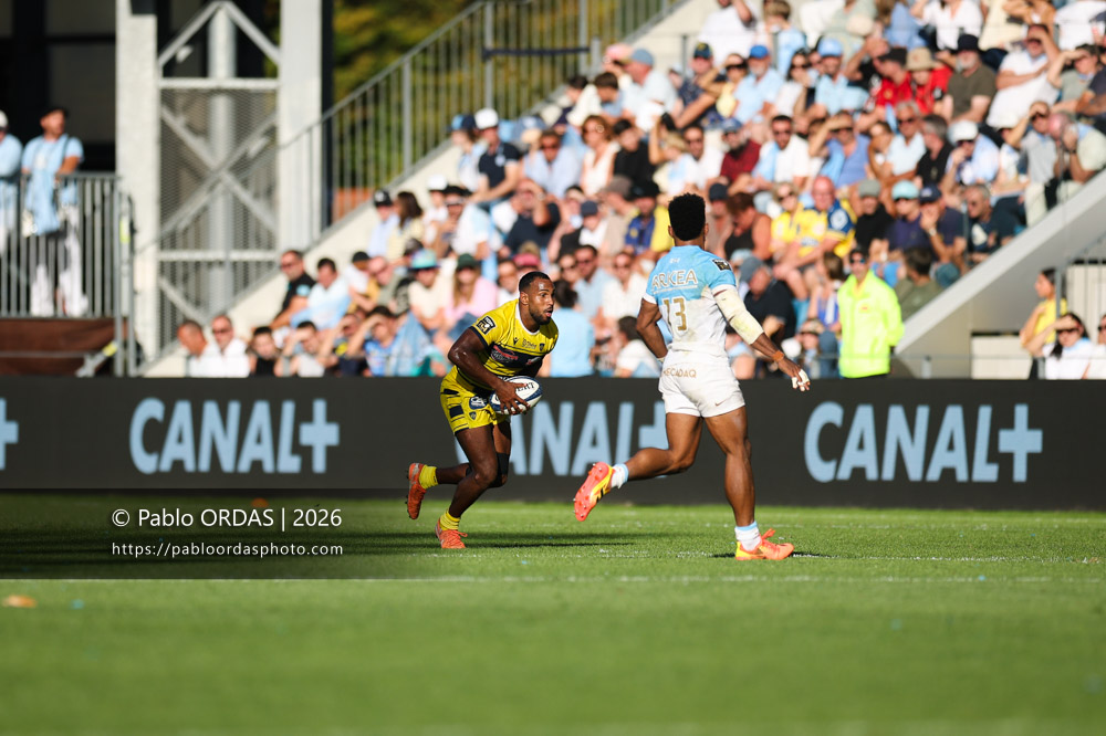 Alivereti Loaloa, lors du match de Top 14 entre l'Aviron bayonnais et Clermont, le 19 septembre 2026 au stade Jean Dauger de Bayonne, France (Photo Pablo ORDAS)