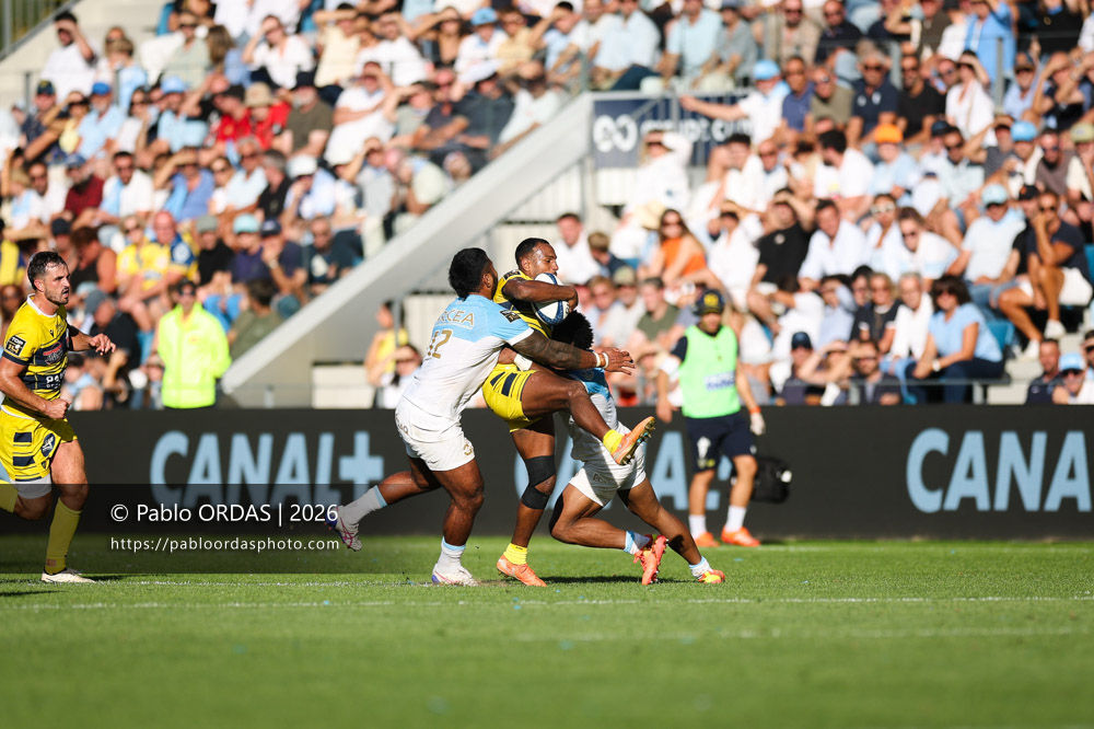 Alivereti Loaloa, lors du match de Top 14 entre l'Aviron bayonnais et Clermont, le 19 septembre 2026 au stade Jean Dauger de Bayonne, France (Photo Pablo ORDAS)