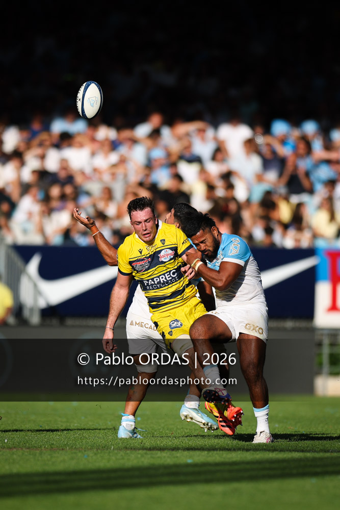 Manu Tuilagi, lors du match de Top 14 entre l'Aviron bayonnais et Clermont, le 19 septembre 2026 au stade Jean Dauger de Bayonne, France (Photo Pablo ORDAS)