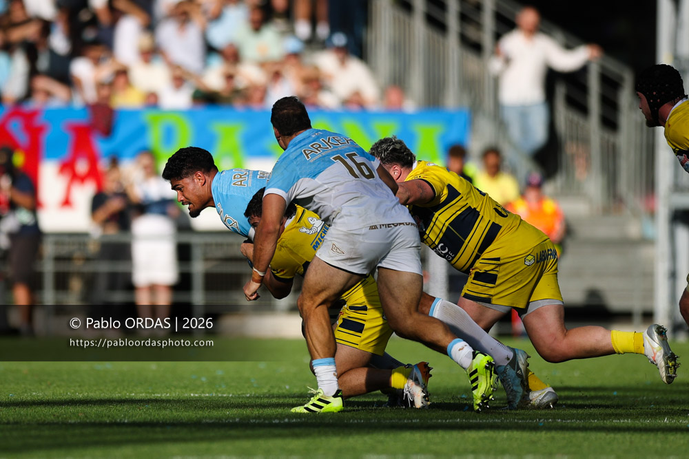 Matthieu Uhila, lors du match de Top 14 entre l'Aviron bayonnais et Clermont, le 19 septembre 2026 au stade Jean Dauger de Bayonne, France (Photo Pablo ORDAS)