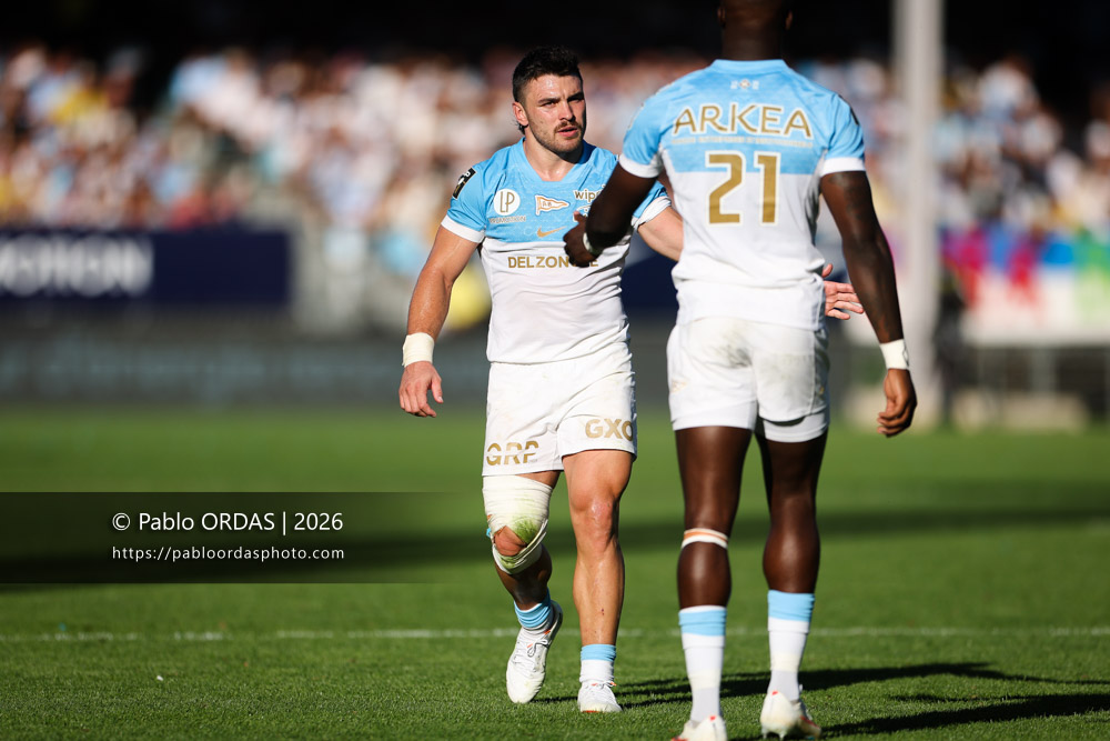 Mateo Carreras, lors du match de Top 14 entre l'Aviron bayonnais et Clermont, le 19 septembre 2026 au stade Jean Dauger de Bayonne, France (Photo Pablo ORDAS)