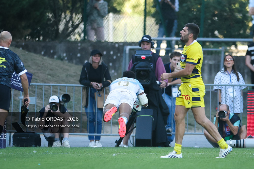 Sireli Maqala, lors du match de Top 14 entre l'Aviron bayonnais et Clermont, le 19 septembre 2026 au stade Jean Dauger de Bayonne, France (Photo Pablo ORDAS)