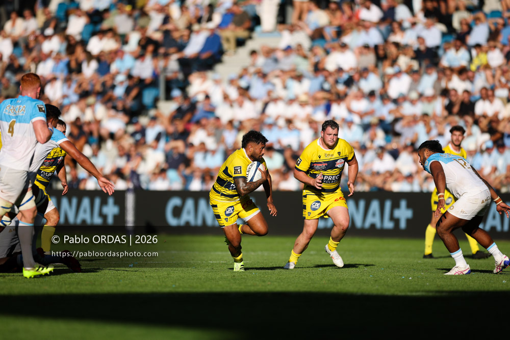 Peniami Narisia, lors du match de Top 14 entre l'Aviron bayonnais et Clermont, le 19 septembre 2026 au stade Jean Dauger de Bayonne, France (Photo Pablo ORDAS)
