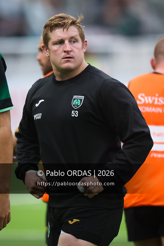 Johnny Matthews, lors du match de Pro D2 entre le Biarritz olympique et Montauban, le 25 septembre 2026 au stade Aguiléra de Biarritz, France (Photo Pablo ORDAS)