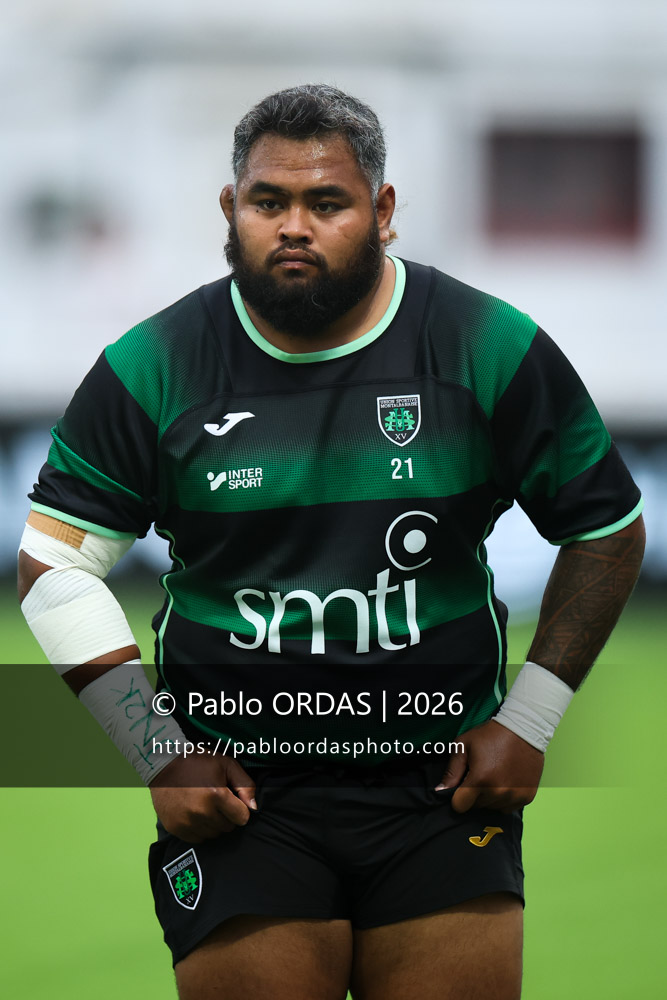 Christopher Vaotoa, lors du match de Pro D2 entre le Biarritz olympique et Montauban, le 25 septembre 2026 au stade Aguiléra de Biarritz, France (Photo Pablo ORDAS)