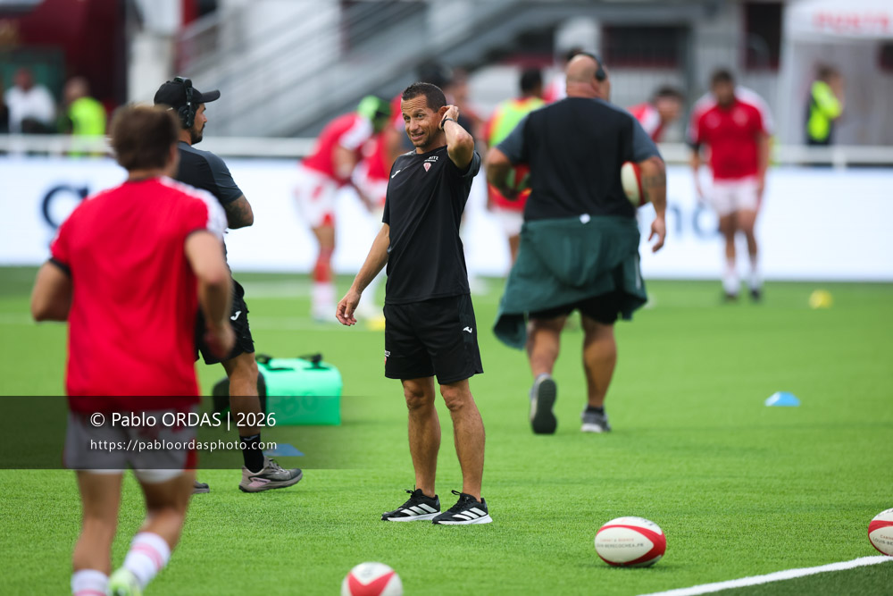 Thomas Drouin, lors du match de Pro D2 entre le Biarritz olympique et Montauban, le 25 septembre 2026 au stade Aguiléra de Biarritz, France (Photo Pablo ORDAS)
