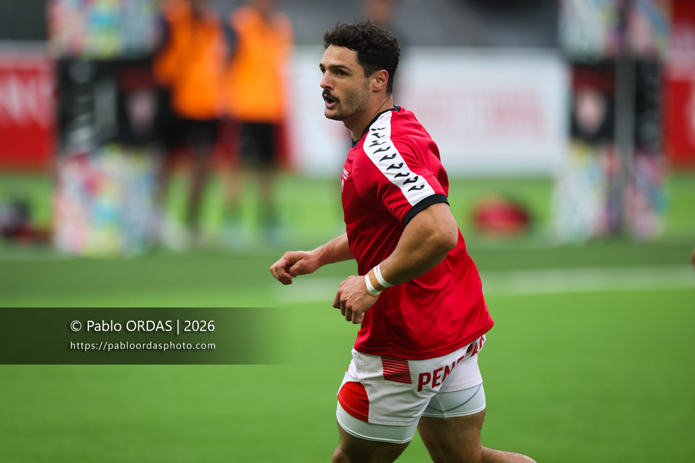 Lukas Doyhenard, lors du match de Pro D2 entre le Biarritz olympique et Montauban, le 25 septembre 2026 au stade Aguiléra de Biarritz, France (Photo Pablo ORDAS)