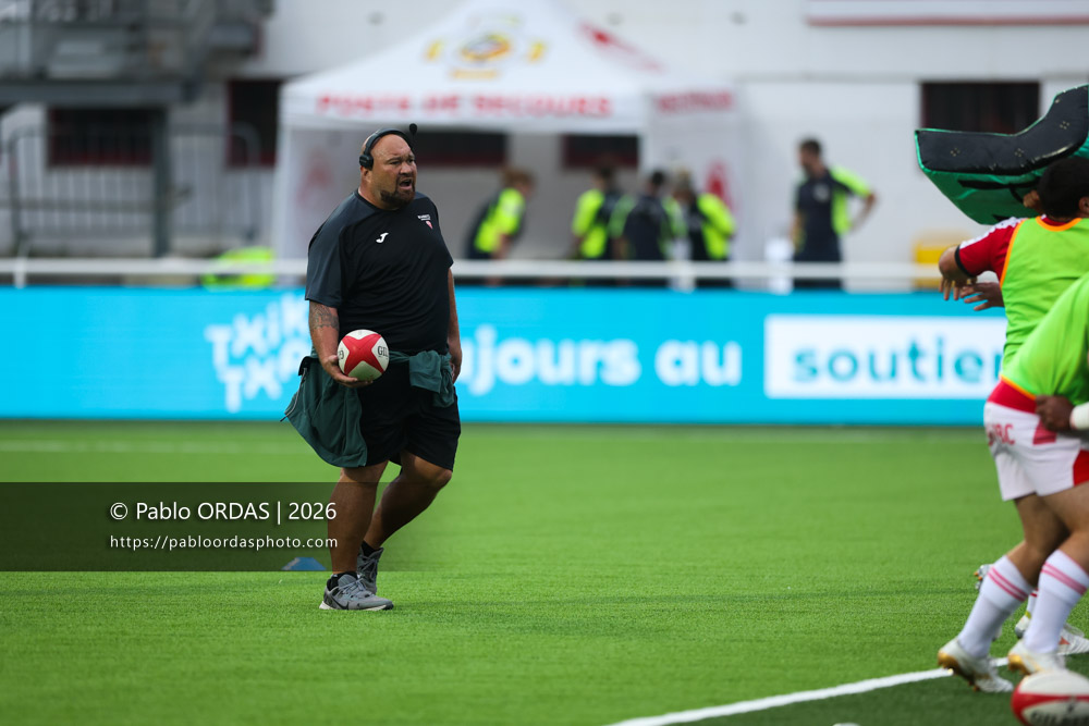 Jérôme Filitoga Taofifenua, lors du match de Pro D2 entre le Biarritz olympique et Montauban, le 25 septembre 2026 au stade Aguiléra de Biarritz, France (Photo Pablo ORDAS)