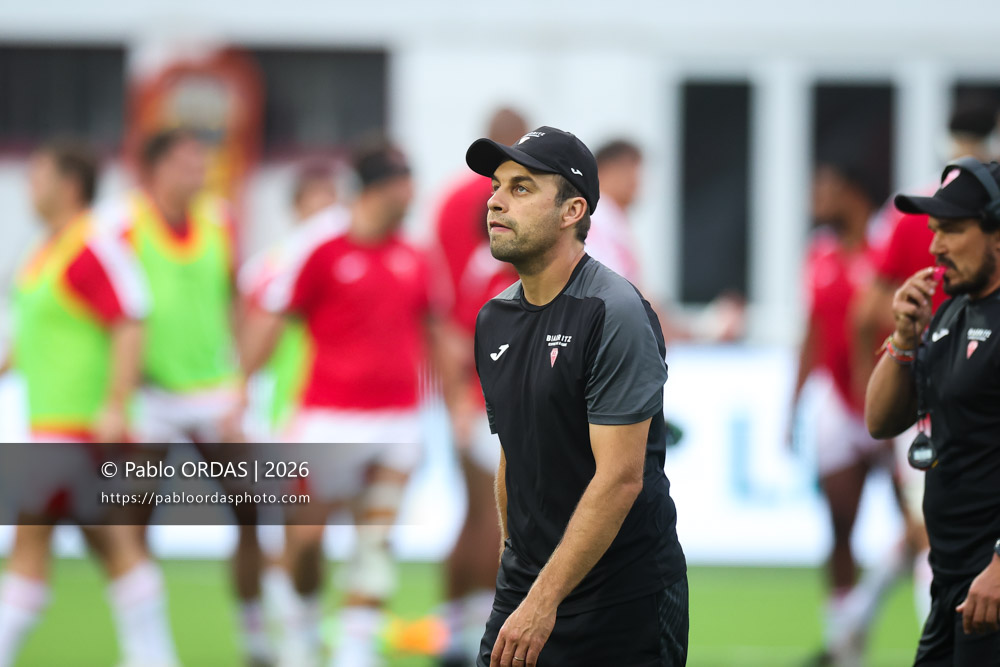 James Hart, lors du match de Pro D2 entre le Biarritz olympique et Montauban, le 25 septembre 2026 au stade Aguiléra de Biarritz, France (Photo Pablo ORDAS)
