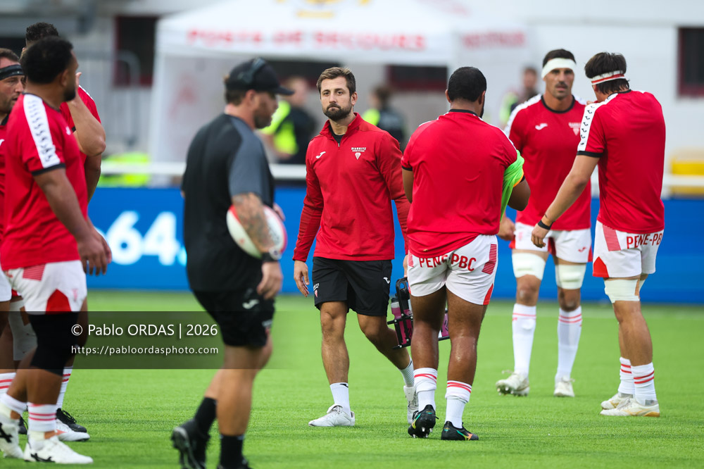 Ilian Perraux, lors du match de Pro D2 entre le Biarritz olympique et Montauban, le 25 septembre 2026 au stade Aguiléra de Biarritz, France (Photo Pablo ORDAS)