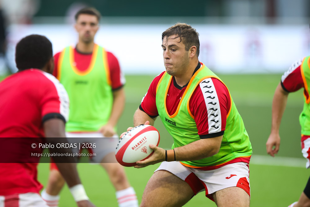 François Mur, lors du match de Pro D2 entre le Biarritz olympique et Montauban, le 25 septembre 2026 au stade Aguiléra de Biarritz, France (Photo Pablo ORDAS)
