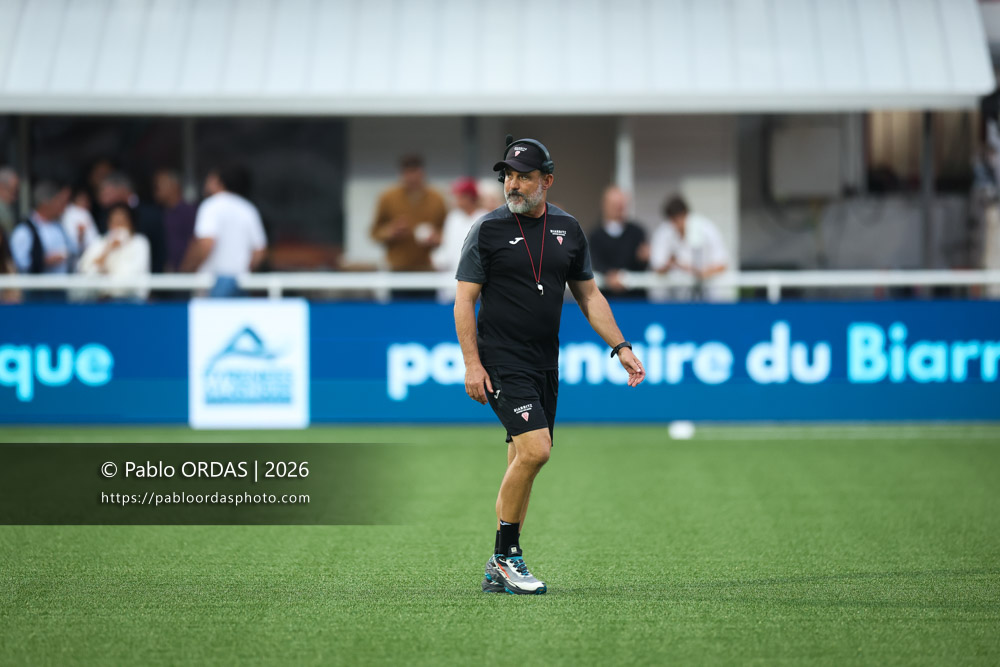 Stéphane Prosper, lors du match de Pro D2 entre le Biarritz olympique et Montauban, le 25 septembre 2026 au stade Aguiléra de Biarritz, France (Photo Pablo ORDAS)