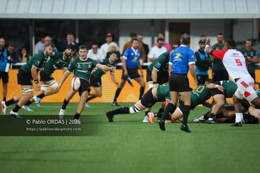 Jack Maunder, lors du match de Pro D2 entre le Biarritz olympique et Montauban, le 25 septembre 2026 au stade Aguiléra de Biarritz, France (Photo Pablo ORDAS)