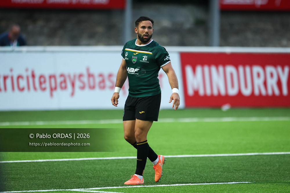 Enzo Hervé, lors du match de Pro D2 entre le Biarritz olympique et Montauban, le 25 septembre 2026 au stade Aguiléra de Biarritz, France (Photo Pablo ORDAS)