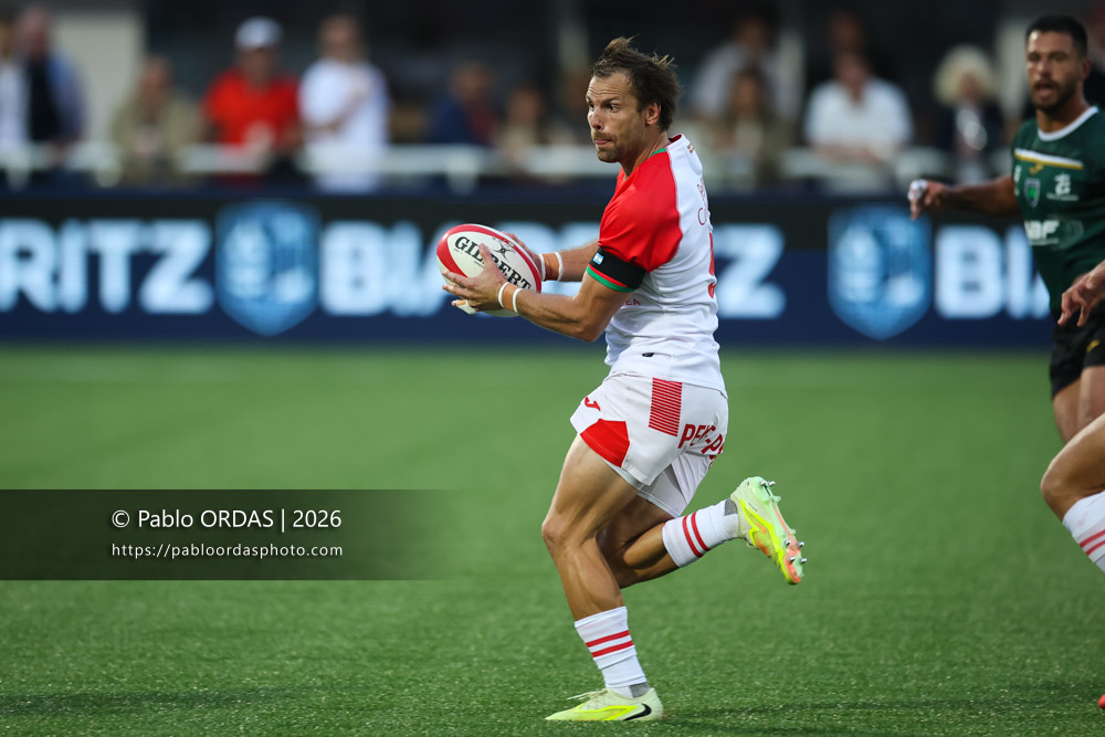 Yann Lesgourgues, lors du match de Pro D2 entre le Biarritz olympique et Montauban, le 25 septembre 2026 au stade Aguiléra de Biarritz, France (Photo Pablo ORDAS)