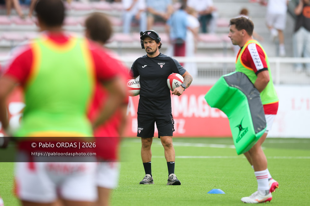 Boris Bouhraoua, lors du match de Pro D2 entre le Biarritz olympique et Nissa Rugby, le 27 août 2026 au stade Aguiléra de Biarritz, France (Photo Pablo ORDAS)