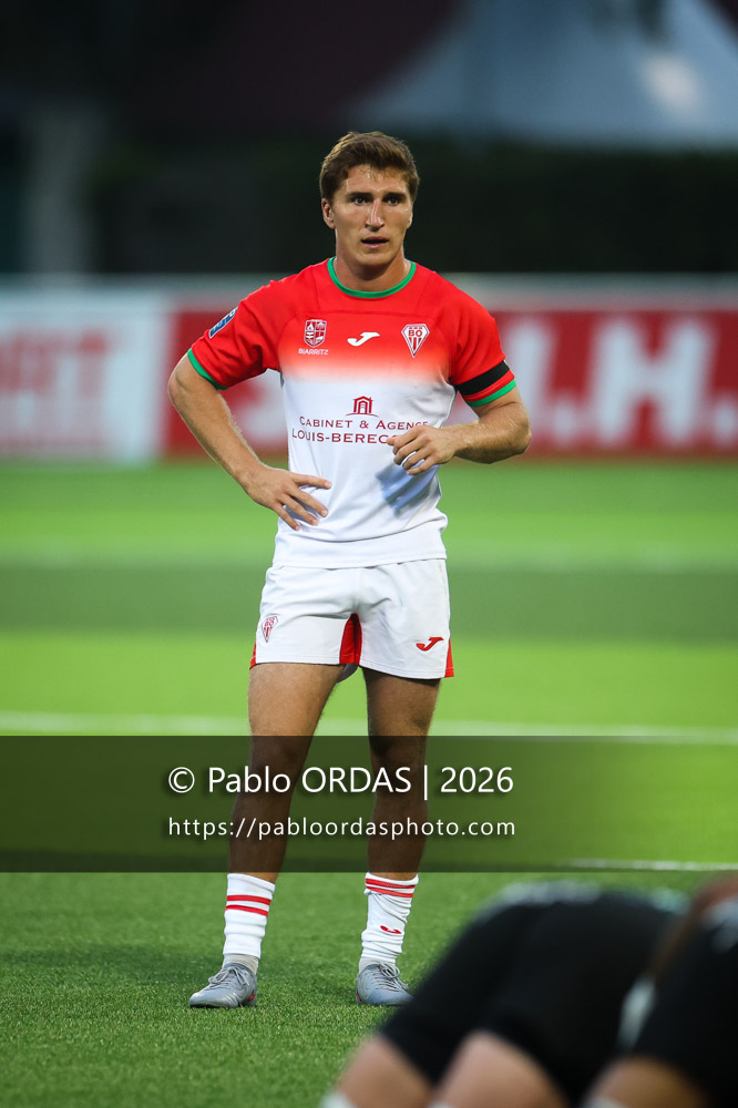 Thomas Dolhagaray, lors du match de Pro D2 entre le Biarritz olympique et Montauban, le 25 septembre 2026 au stade Aguiléra de Biarritz, France (Photo Pablo ORDAS)