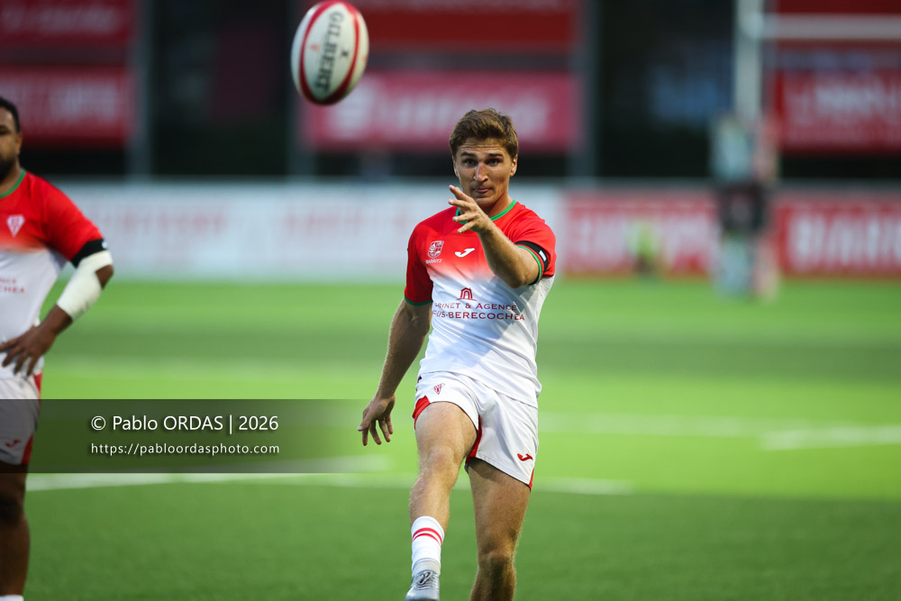 Thomas Dolhagaray, lors du match de Pro D2 entre le Biarritz olympique et Montauban, le 25 septembre 2026 au stade Aguiléra de Biarritz, France (Photo Pablo ORDAS)