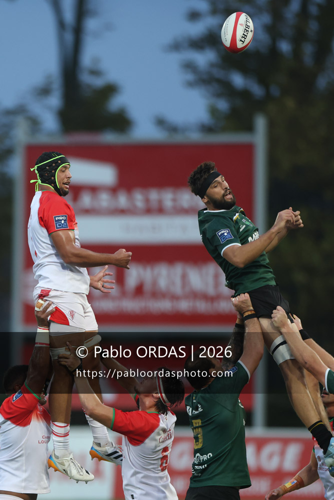 Romain Macurdy, lors du match de Pro D2 entre le Biarritz olympique et Montauban, le 25 septembre 2026 au stade Aguiléra de Biarritz, France (Photo Pablo ORDAS)