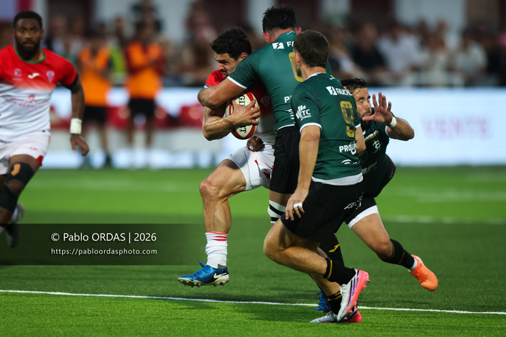 Lukas Doyhenard, lors du match de Pro D2 entre le Biarritz olympique et Montauban, le 25 septembre 2026 au stade Aguiléra de Biarritz, France (Photo Pablo ORDAS)