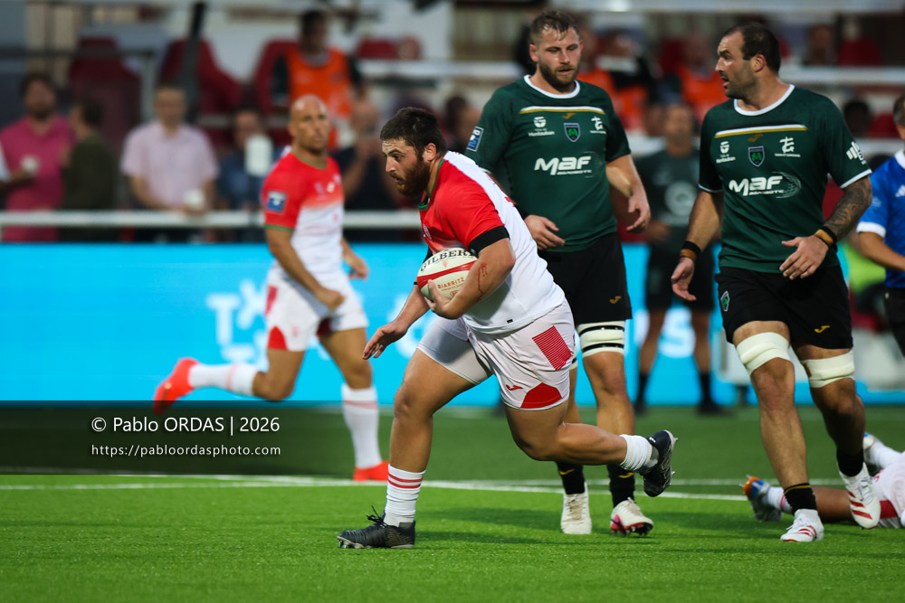 Kakhaber Darbaidze, lors du match de Pro D2 entre le Biarritz olympique et Montauban, le 25 septembre 2026 au stade Aguiléra de Biarritz, France (Photo Pablo ORDAS)