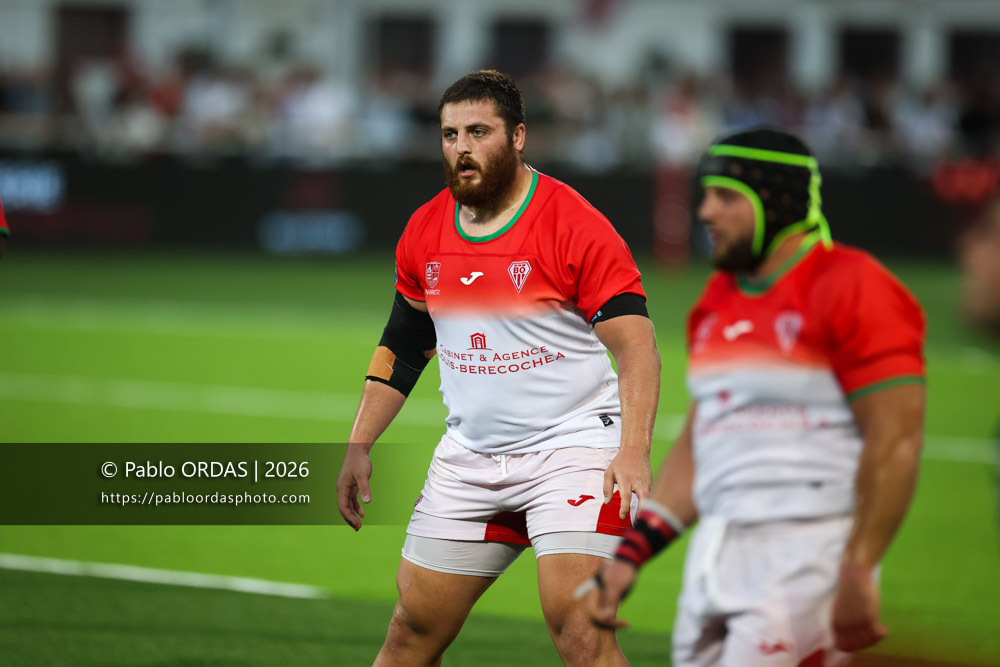 Kakhaber Darbaidze, lors du match de Pro D2 entre le Biarritz olympique et Montauban, le 25 septembre 2026 au stade Aguiléra de Biarritz, France (Photo Pablo ORDAS)